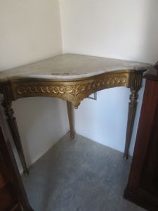Gilded Louis XVI Corner Console Table